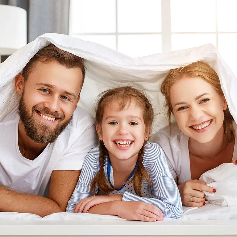 Happy family playing together